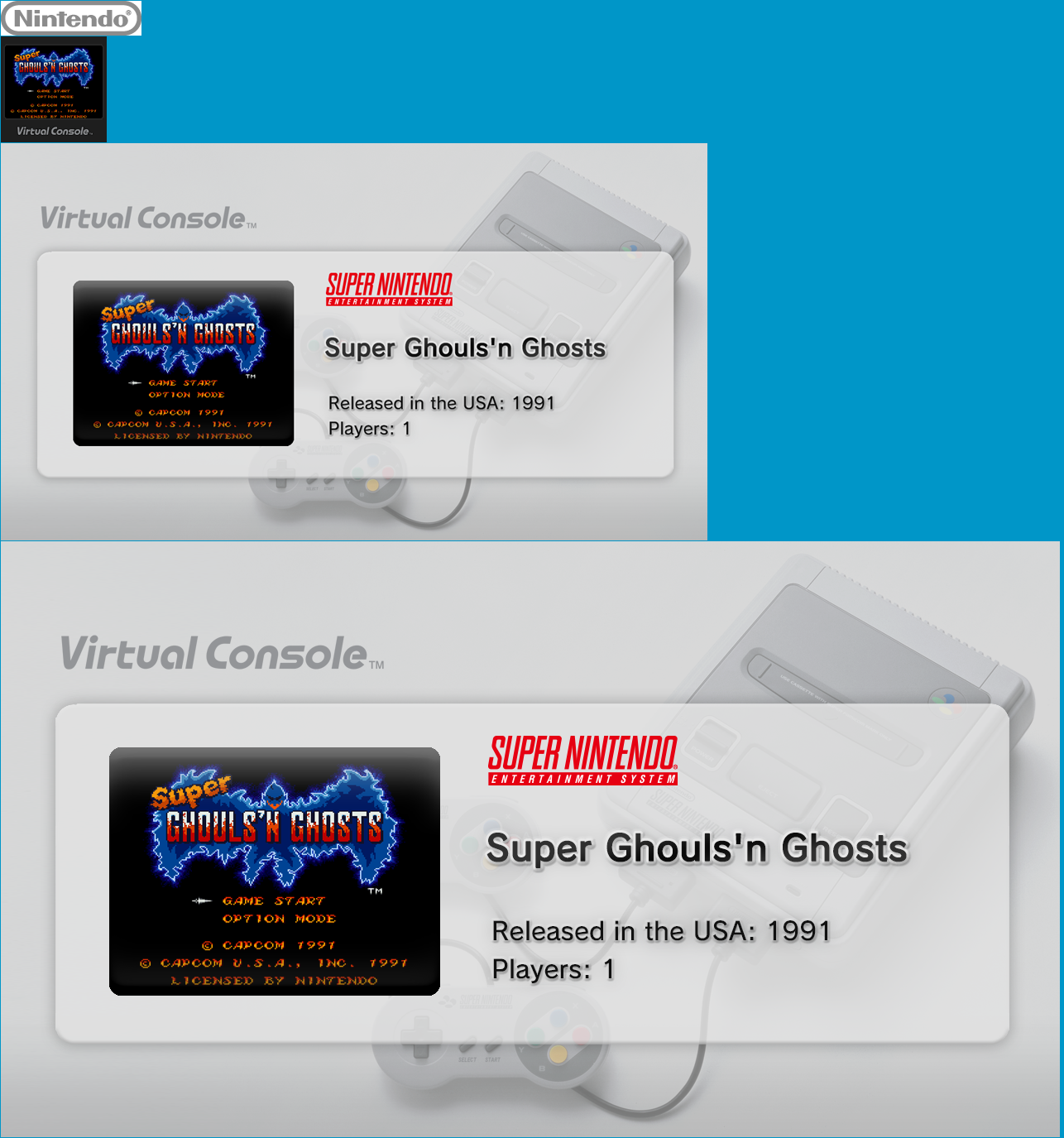Virtual Console - Super Ghouls'n Ghosts