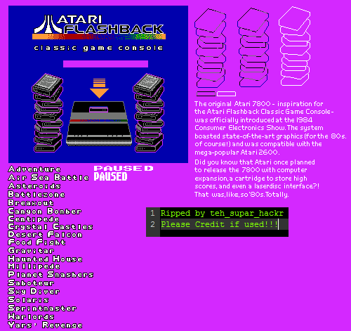 Atari Flashback - Menu Elements