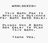 Warlocked - Game Boy Error Message