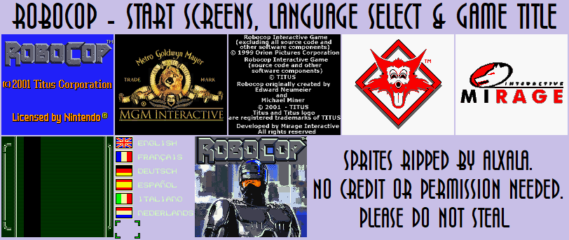 RoboCop - Start Screens, Language Select & Game Title