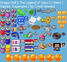 Dragon Ball Z: The Legacy of Goku II - Items