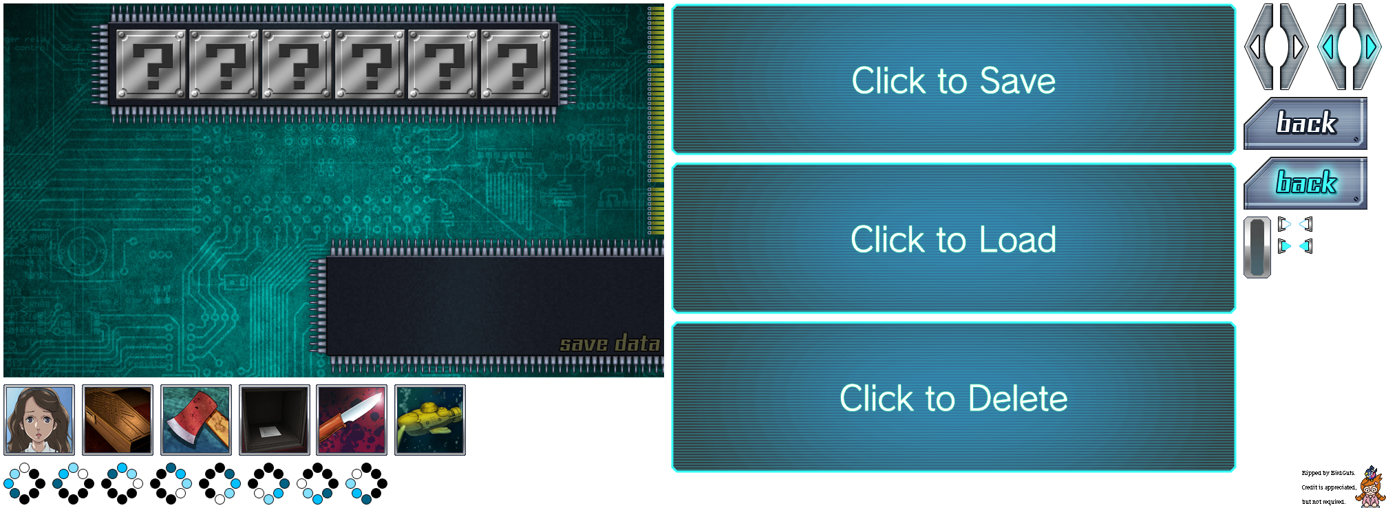 Zero Escape: The Nonary Games - Save Data Screen