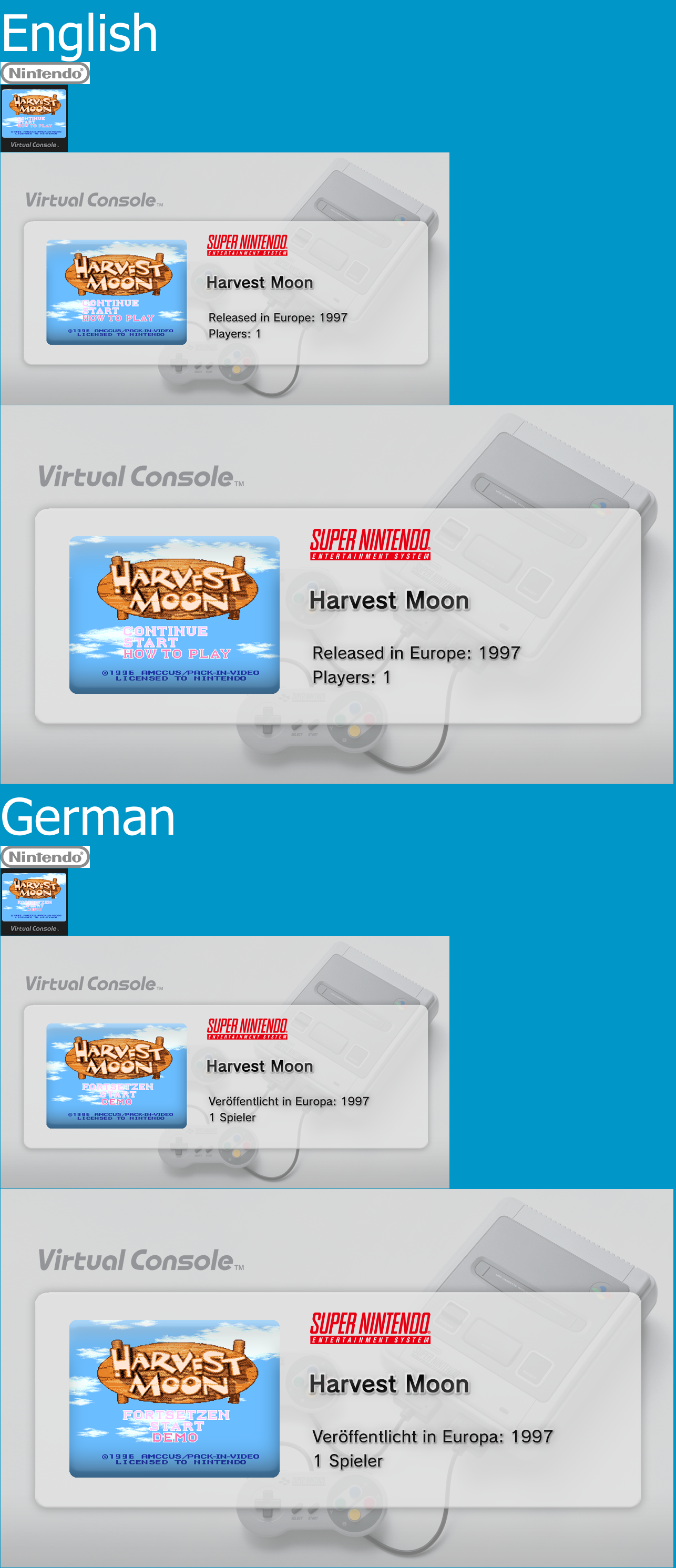 Virtual Console - Harvest Moon