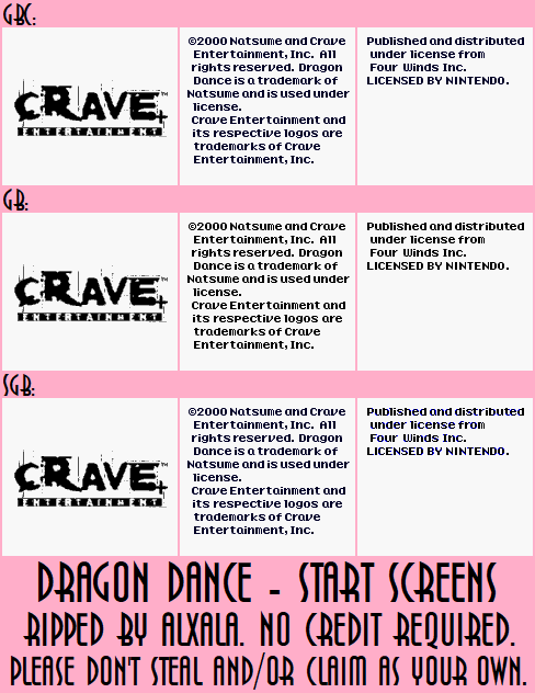 Dragon Dance - Start Screens