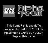 LEGO Alpha Team - Game Boy Error Message