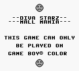 Diva Starz: Mall Mania - Game Boy Error Message