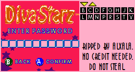 Diva Starz: Mall Mania - Password Screen