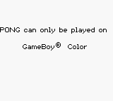 Pong: The Next Level - Game Boy Error Message