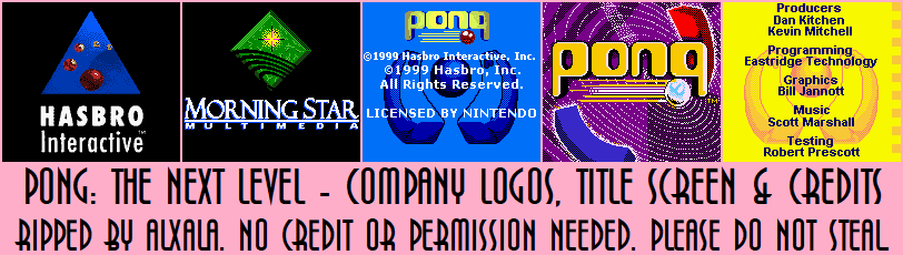 Pong: The Next Level - Company Logos, Title Screen & Credits