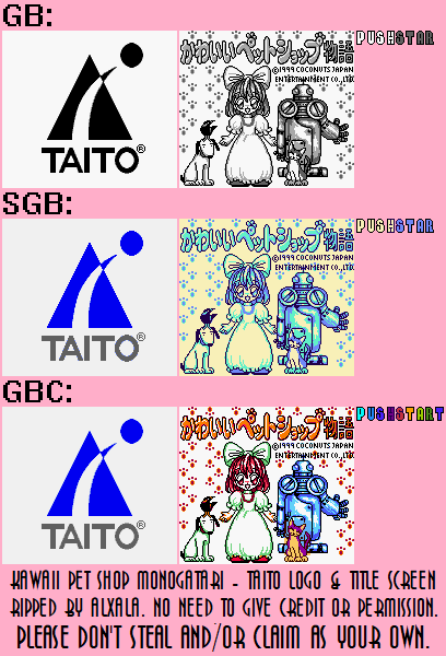 Kawaii Pet Shop Monogatari (JPN) - Taito Logo & Title Screen