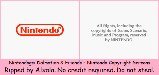 Nintendogs: Dalmatian & Friends - Nintendo Copyright Screens