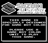 Suzuki Alstare Extreme Racing - Game Boy Error Message