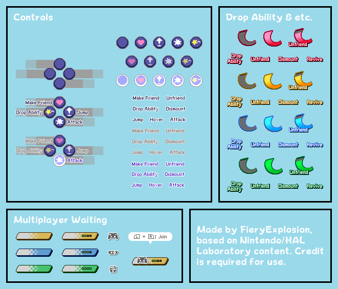 Kirby Star Allies Miscellaneous HUD Elements