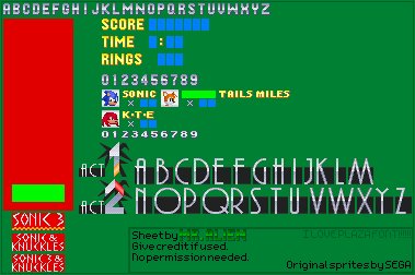 Fonts and HUD (Sonic 3)
