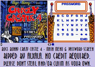 Main Menu & Password Screen