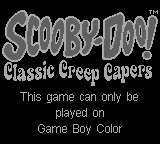 Scooby-Doo! Classic Creep Capers - Game Boy Error Message