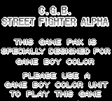 Street Fighter Alpha: Warriors' Dream - Game Boy Error Message