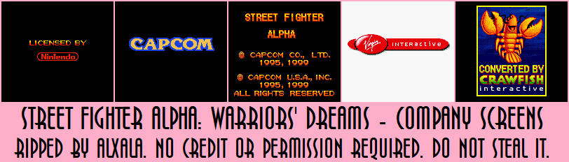 Street Fighter Alpha: Warriors' Dream - Company Screens