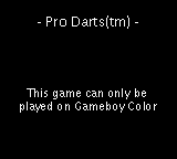 Pro Darts - Game Boy Error Message