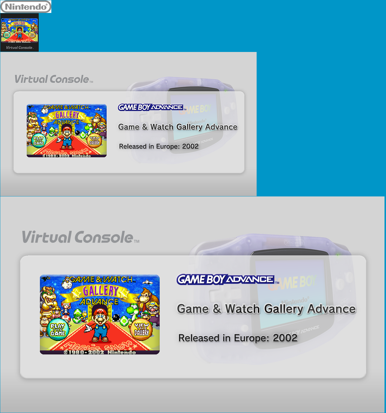 Virtual Console - Game & Watch Gallery Advance