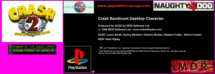 Crash Bandicoot Desktop Character - Title, Logos & Copyrights