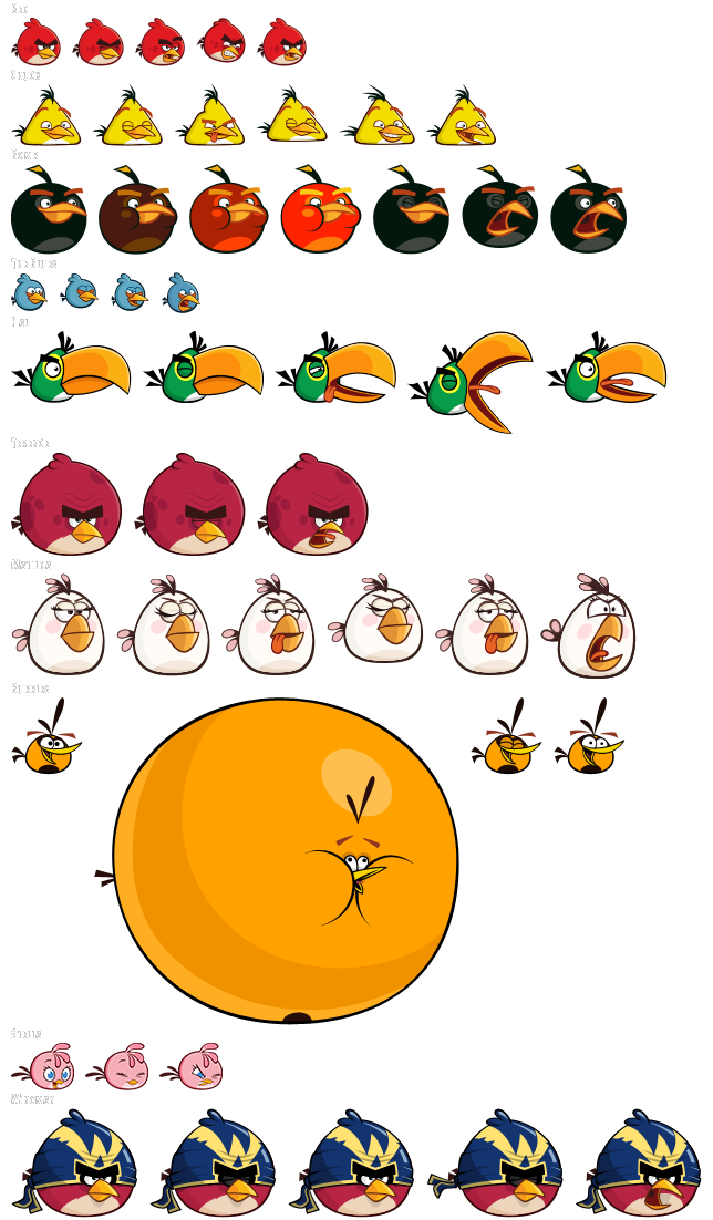 The Spriters Resource Full Sheet View Angry Birds Friends Birds