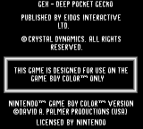 Gex 3: Deep Pocket Gecko - Game Boy Error Message