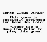 Santa Claus Junior - Game Boy Error Message