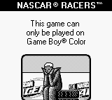 NASCAR Racers - Game Boy Error Message