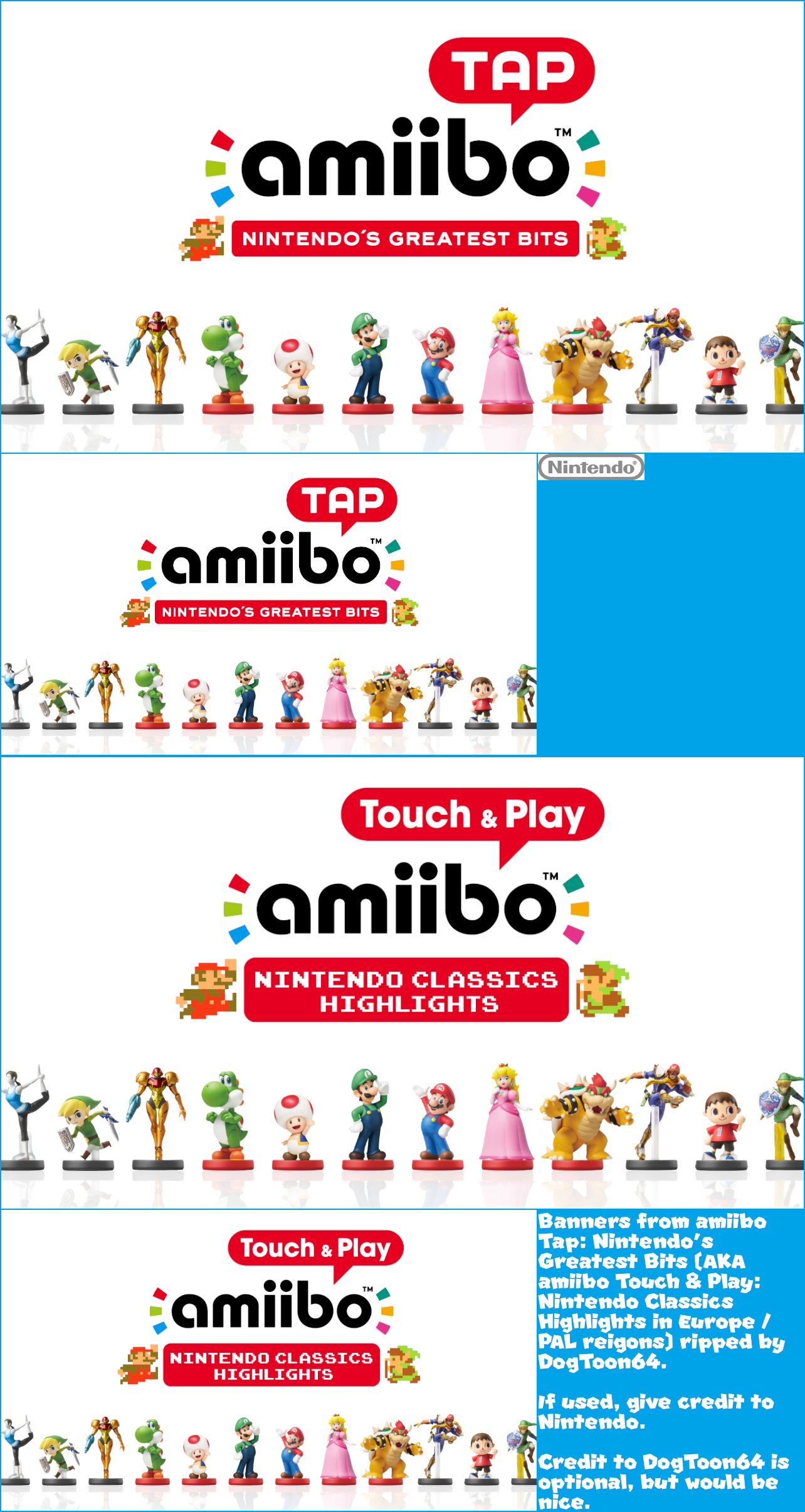 amiibo Tap: Nintendo's Greatest Bits / amiibo Touch & Play: Nintendo Classics Highlights - Banners