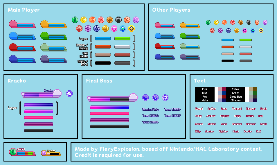 Kirby Customs - Kirby Fighters Deluxe HUD