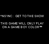 N*Sync: Get to the Show - Game Boy Error Message