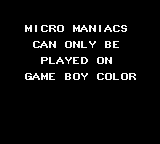 Micro Maniacs - Game Boy Error Message