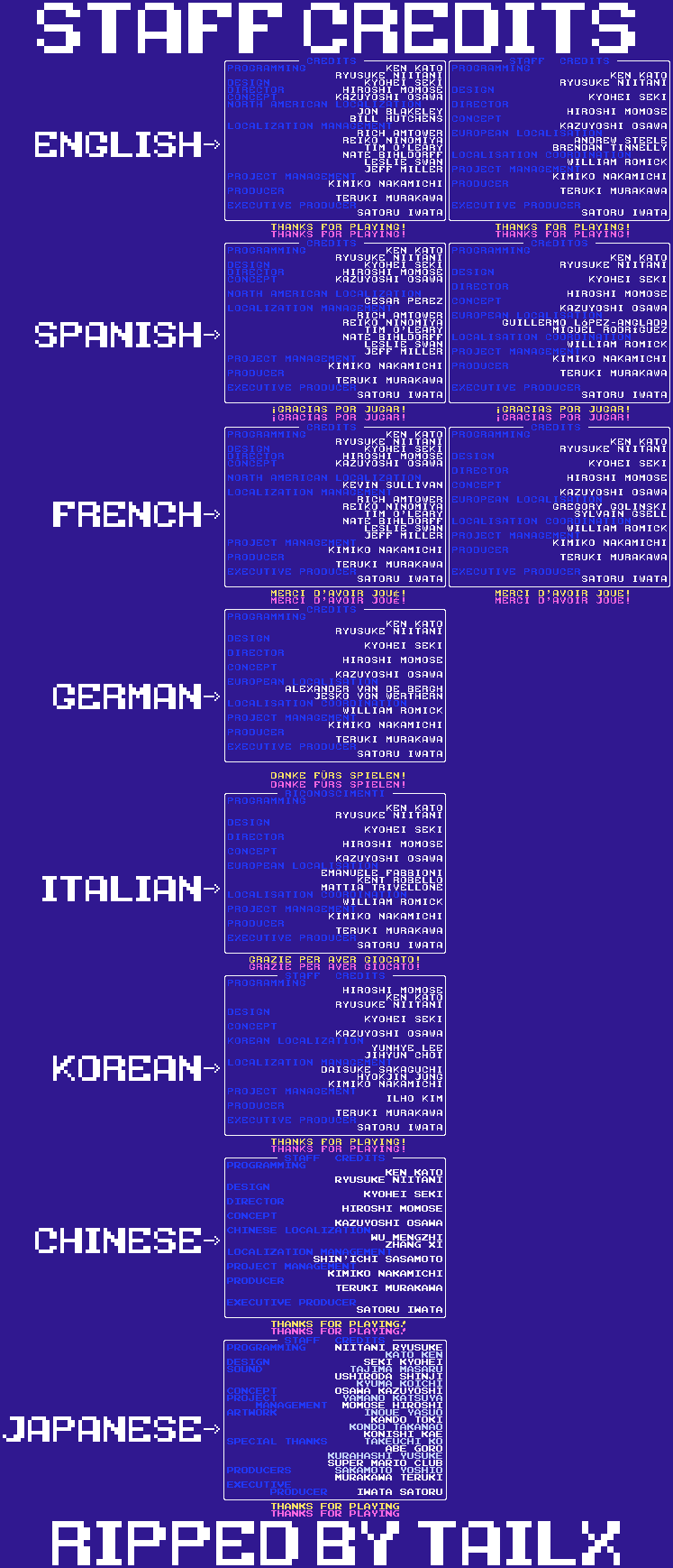 Paper Airplane Chase / Paper Plane - Staff Credits