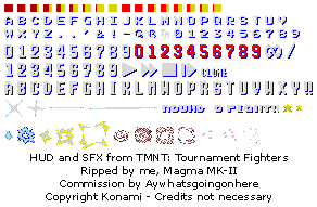 Teenage Mutant Ninja Turtles: Tournament Fighters - HUD and SFX