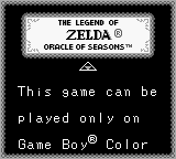 The Legend of Zelda: Oracle of Seasons - Game Boy Error Message