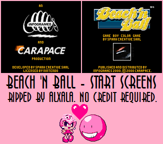 Beach 'n Ball - Start Screens