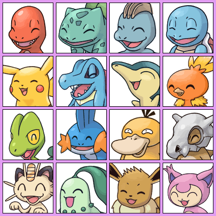 Pokémon Mystery Dungeon: Rescue Team Personality Quiz (JPN) - Pokémon Portraits (Quiz Results)