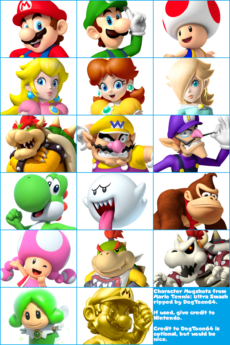 Mario Tennis: Ultra Smash - Character Mugshots