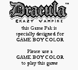 Dracula: Crazy Vampire - Game Boy Error Message