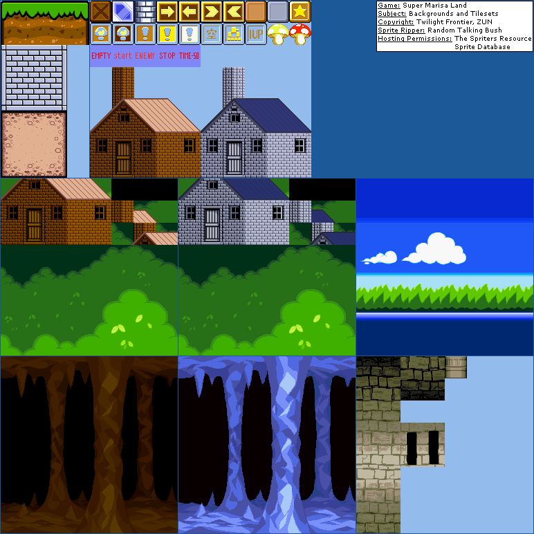 Super Marisa Land - Backgrounds and Tilesets