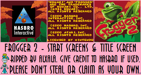 Frogger 2 - Start Screens & Title Screen