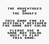 Adventures of the Smurfs (PAL) - Game Boy Error Message