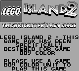 LEGO Island 2 - The Brickster's Revenge - Game Boy Error Message