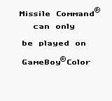 Missile Command - Game Boy Error Message