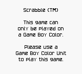 Scrabble (GBC) - Game Boy Error Message