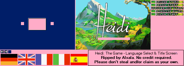Heidi: The Game - Language Select & Title Screen