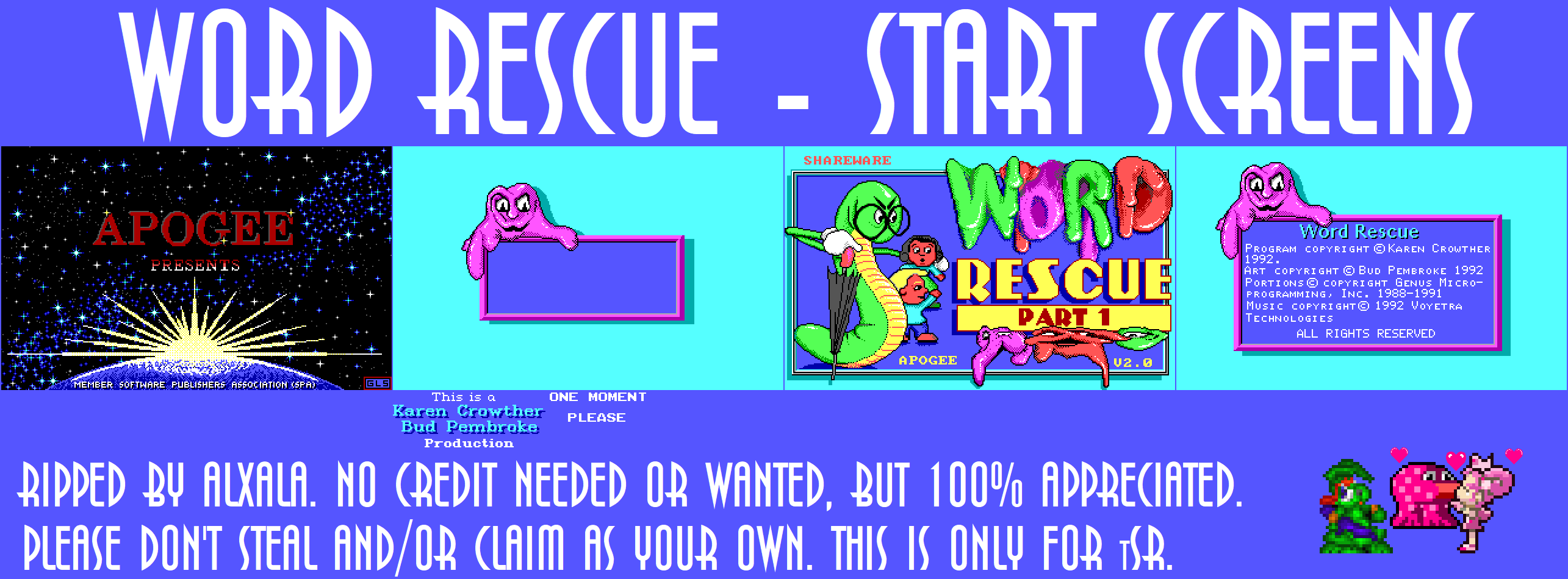 Word Rescue - Start Screens