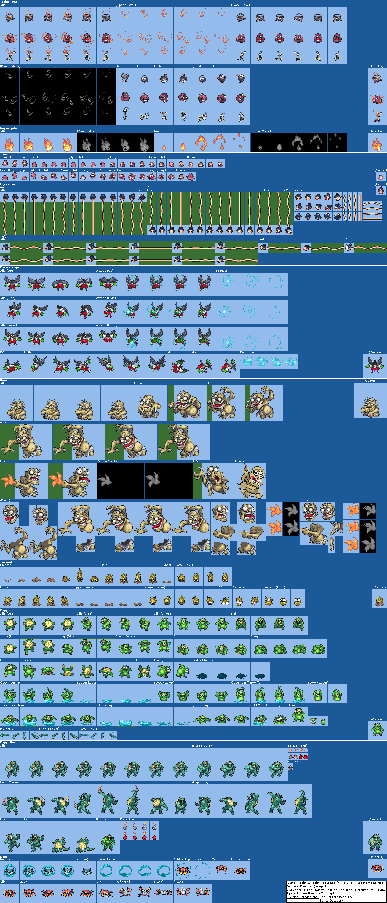 Pocky & Rocky Reshrined - Enemies (Stage 2)