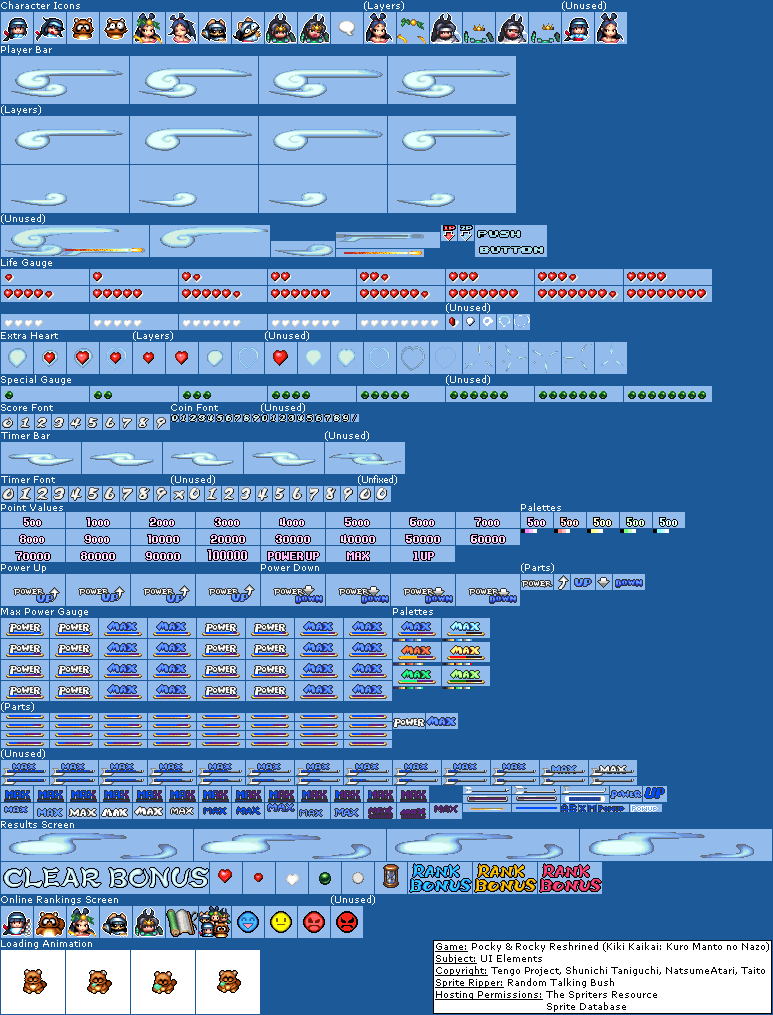 Pocky & Rocky Reshrined - UI Elements